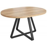 Стол ALEN раздвижной D1000(1350)*750 Дуб Галифакс Табак/черный купить в Минске