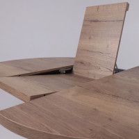 Стол ALEN раздвижной D1200(1600)*750 Дуб Галифакс Табак/черный купить в Минске