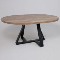 Стол ALEN раздвижной D1200(1600)*750 Дуб Галифакс Табак/черный купить в Минске