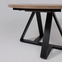 Стол ALEN раздвижной D1200(1600)*750 Дуб Галифакс Табак/черный купить в Минске