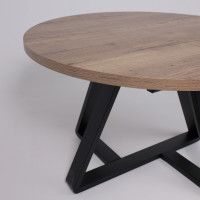 Стол ALEN раздвижной D1200(1600)*750 Дуб Галифакс Табак/черный купить в Минске