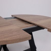 Стол ALEN раздвижной D1200(1600)*750 Дуб Галифакс Табак/черный купить в Минске