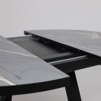 Стол ALEN раздвижной D1200(1600)*750 ЛДСП+HPL-Manaus/Черный купить в Минске