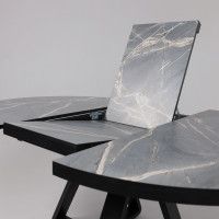 Стол ALEN раздвижной D1200(1600)*750 ЛДСП+HPL-Manaus/Черный купить в Минске