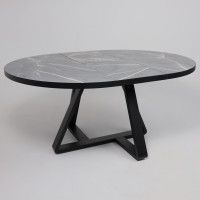 Стол ALEN раздвижной D1200(1600)*750 ЛДСП+HPL-Manaus/Черный купить в Минске