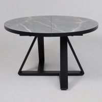 Стол ALEN раздвижной D1200(1600)*750 ЛДСП+HPL-Manaus/Черный купить в Минске