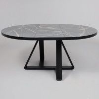 Стол ALEN раздвижной D1200(1600)*750 ЛДСП+HPL-Manaus/Черный купить в Минске