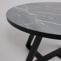 Стол ALEN раздвижной D1200(1600)*750 ЛДСП+HPL-Manaus/Черный купить в Минске