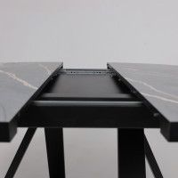 Стол ALEN раздвижной D1200(1600)*750 ЛДСП+HPL-Manaus/Черный купить в Минске