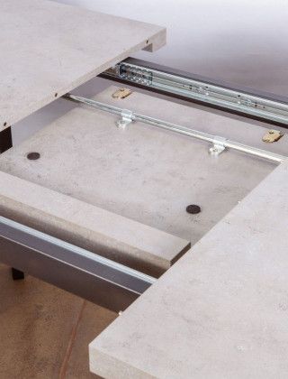 Стол Angle 120 раздвижной 120(160)*80 бетон светло-серый/черный купить в Минске