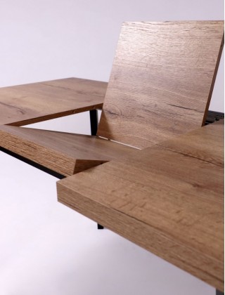 Стол Angle 120 раздвижной 120(160)*80 дуб галифакс/черный купить в Минске