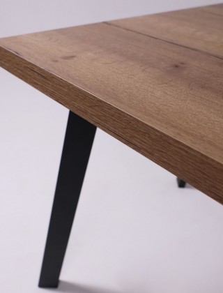Стол Angle 120 раздвижной 120(160)*80 дуб галифакс/черный купить в Минске