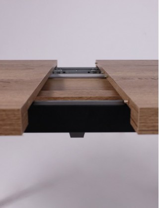 Стол Angle 120 раздвижной 120(160)*80 дуб галифакс/черный купить в Минске