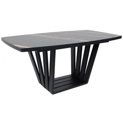 Стол KAMERON раздвижной 1600(2050)*900 HPL-пластик черный Sahara Noir/черный купить в Минске