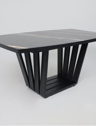 Стол KAMERON раздвижной 1600(2050)*900 HPL-пластик черный Sahara Noir/черный купить в Минске