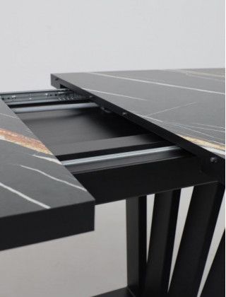 Стол KAMERON раздвижной 1600(2050)*900 HPL-пластик черный Sahara Noir/черный купить в Минске