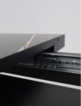 Стол KAMERON раздвижной 1600(2050)*900 HPL-пластик черный Sahara Noir/черный купить в Минске