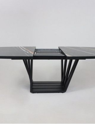 Стол KAMERON раздвижной 1600(2050)*900 HPL-пластик черный Sahara Noir/черный купить в Минске