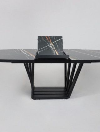 Стол KAMERON раздвижной 1600(2050)*900 HPL-пластик черный Sahara Noir/черный купить в Минске