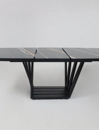 Стол KAMERON раздвижной 1600(2050)*900 HPL-пластик черный Sahara Noir/черный купить в Минске