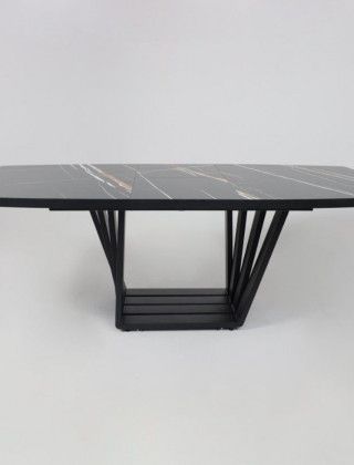 Стол KAMERON раздвижной 1600(2050)*900 HPL-пластик черный Sahara Noir/черный купить в Минске