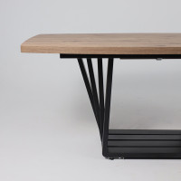 Стол KAMERON раздвижной 1600(2050)*900 Дуб Веллингтон/черный купить в Минске