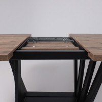 Стол KAMERON раздвижной 1600(2050)*900 Дуб Веллингтон/черный купить в Минске