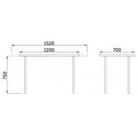 Стол ФИН 120 раздвижной 120(152)*70 белый/черный купить в Минске