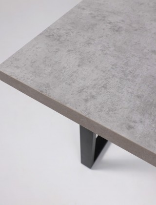 Стол FIT 120 (120-160)*85 бетон светлый/черный
