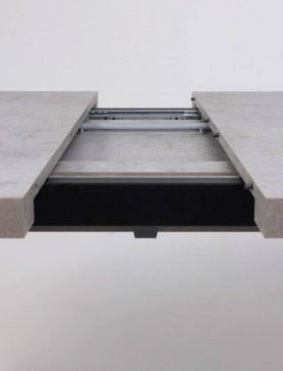Стол FIT 120 (120-160)*85 бетон светлый/черный