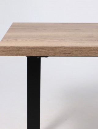Стол FIT 120 (120-160)*85 дуб канзас коричневый/черный купить в Минске
