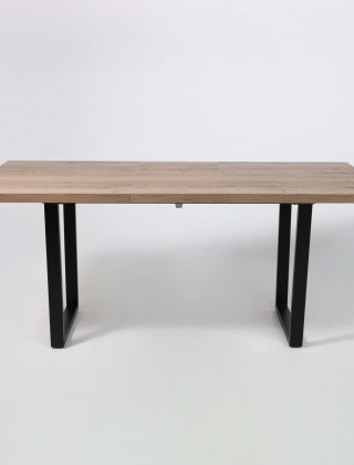 Стол FIT 120 (120-160)*85 дуб канзас коричневый/черный купить в Минске