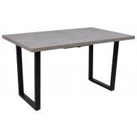 Стол FIT 140 (140-180)*85 бетон светлый/черный