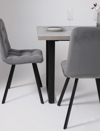 Стол FIT 140 (140-180)*85 бетон светлый/черный купить в Минске