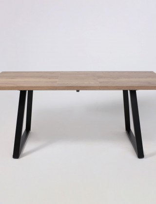 Стол FIT 140 (140-180)*85 дуб галифакс табак/черный купить в Минске