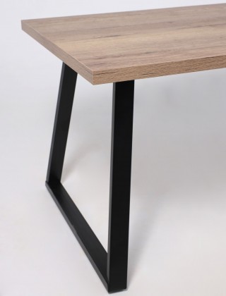 Стол FIT 140 (140-180)*85 дуб галифакс табак/черный купить в Минске