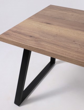 Стол FIT 140 (140-180)*85 дуб галифакс табак/черный купить в Минске