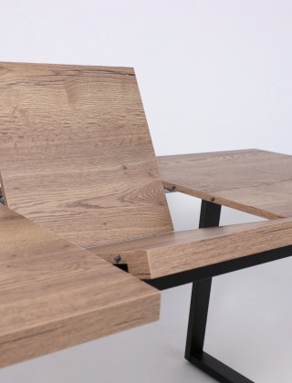 Стол FIT 140 (140-180)*85 дуб галифакс табак/черный купить в Минске