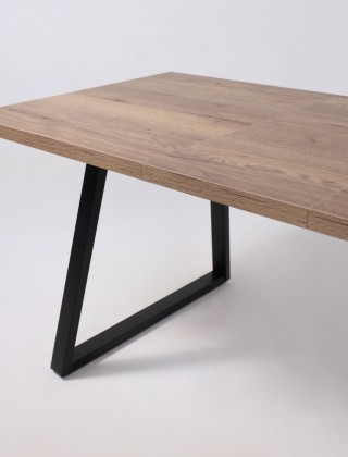 Стол FIT 140 (140-180)*85 дуб галифакс табак/черный купить в Минске