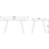 Стол Hagen 120 (120-160)*80 бетон светлый/черный купить в Минске