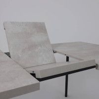 Стол Hagen 140 (140-180)*85 цемент/черный купить в Минске Стол Hagen 140 (140-180)*85 цемент/черный купить в Минске