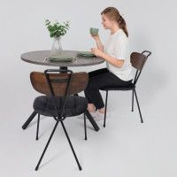 Стол JOY 90*90*75 камень темный/черный купить в Минске