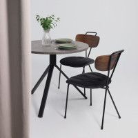 Стол JOY 90*90*75 камень темный/черный купить в Минске