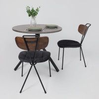 Стол JOY 90*90*75 камень темный/черный купить в Минске