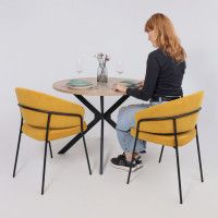 Кресло JUST (Джаст) горчичный Brandy Light 16/черный купить в Минске