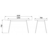 Стол ЛИОН 120(152)*70 дуб/черный купить в Минске