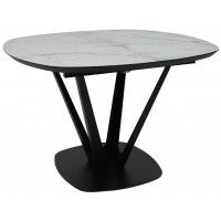 Стол MERLIN 1100(1500)*750 МДФ+HPL-пластик белый Monte Belo/черный