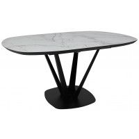 Стол MERLIN 1100(1500)*750 МДФ+HPL-пластик белый Monte Belo/черный купить в Минске