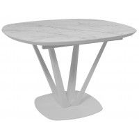 Стол MERLIN 1100(1500)*750 МДФ+HPL-пластик белый Monte Belo/белый