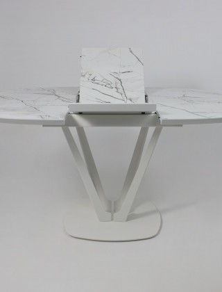 Стол MERLIN 1100(1500)*750 МДФ+HPL-пластик белый Monte Belo/белый